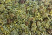 corn and challah stuffing with fried sage