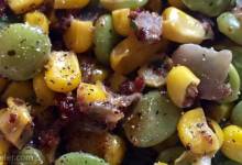 creamy succotash with bacon, thyme and chives