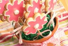 cut-out cookies in a flower pot