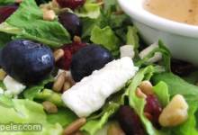 Deliciously Sweet Salad with Maple, Nuts, Seeds, Blueberries, and Goat Cheese