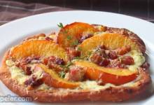 Fried Peach and Pancetta Pizza