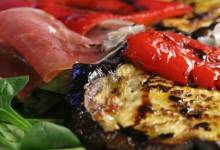 grilled aubergines with prosciutto