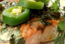 Grilled Salmon with Cilantro Sauce