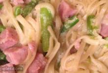 Ham and Asparagus Fettuccine