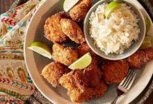 Jerk Chicken Nuggets with Lime Coconut Rice