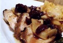 marinated pork medallions with a ginger-apple compote