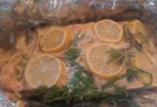 mustard salmon with herbs