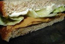 Peanut Butter, Mayonnaise, and Lettuce Sandwich