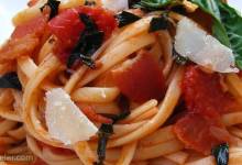 peppered bacon and tomato linguine