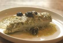 pesto chicken casserole with feta cheese and olives