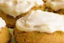 pumpkin cookies with cream cheese frosting (the world's best!)