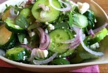 purslane, cucumber, and feta salad