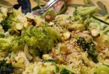 Roasted Broccoli Alfredo Pasta with Pistachio Crumble