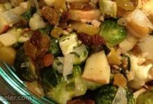 Roasted Brussels Sprouts with Apples, Golden Raisins, and Walnuts