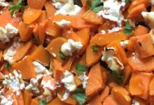 roasted squash and sweet potatoes with goat cheese