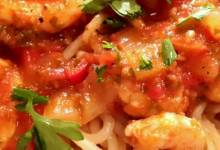 shrimp spaghetti with tomato sauce