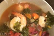 Spicy Kale and Shrimp Soup