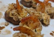 spicy shrimp-stuffed mushrooms