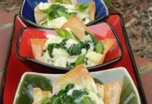 spinach, artichoke and crab wontons