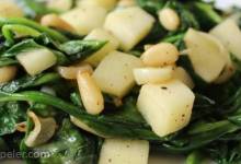 Spinach with Apples and Pine Nuts