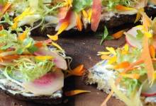 spring vegetable tartine with white anchovies