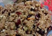 sraeli couscous with cranberries, walnuts, and sunflower seeds