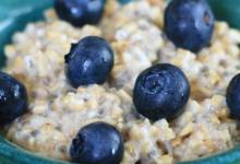 steel cut oats with blueberries and lemon zest