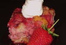 strawberries and cream bread pudding