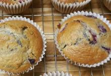 strawberry-blueberry muffins