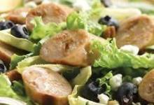 sweet apple chicken sausage, endive, & blueberry salad with toasted pecans