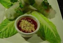 thai basil rolls with hoisin-peanut sauce