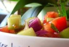 Tomato, Cucumber and Red Onion Salad with Mint