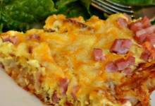 upside-down ham and cheese quiche