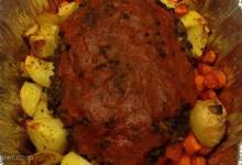 vegetarian meatloaf with vegetables